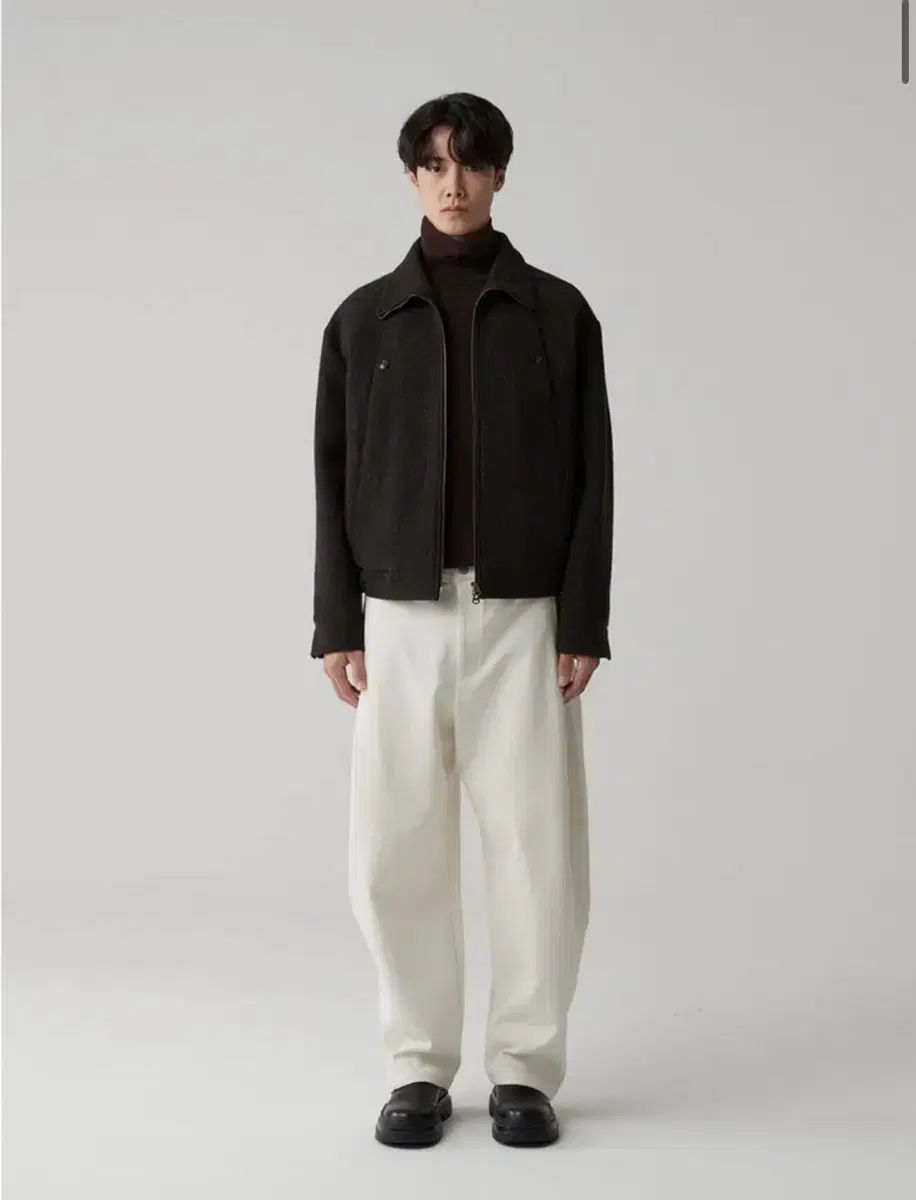 LEMARD ルマード ウール ダブル ポケット ハイネック ジャケット ブラウン