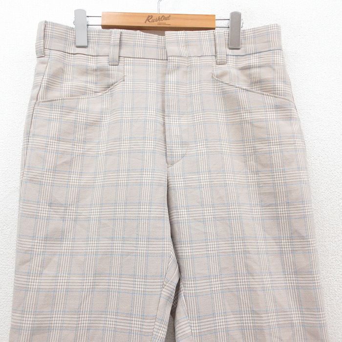W 33 古着 リーバイス Levis スラックス パンツ メンズ 80 s パナテラ ベージュ他 カーキ チェック spe 25 nov 04 ボトムス ロング