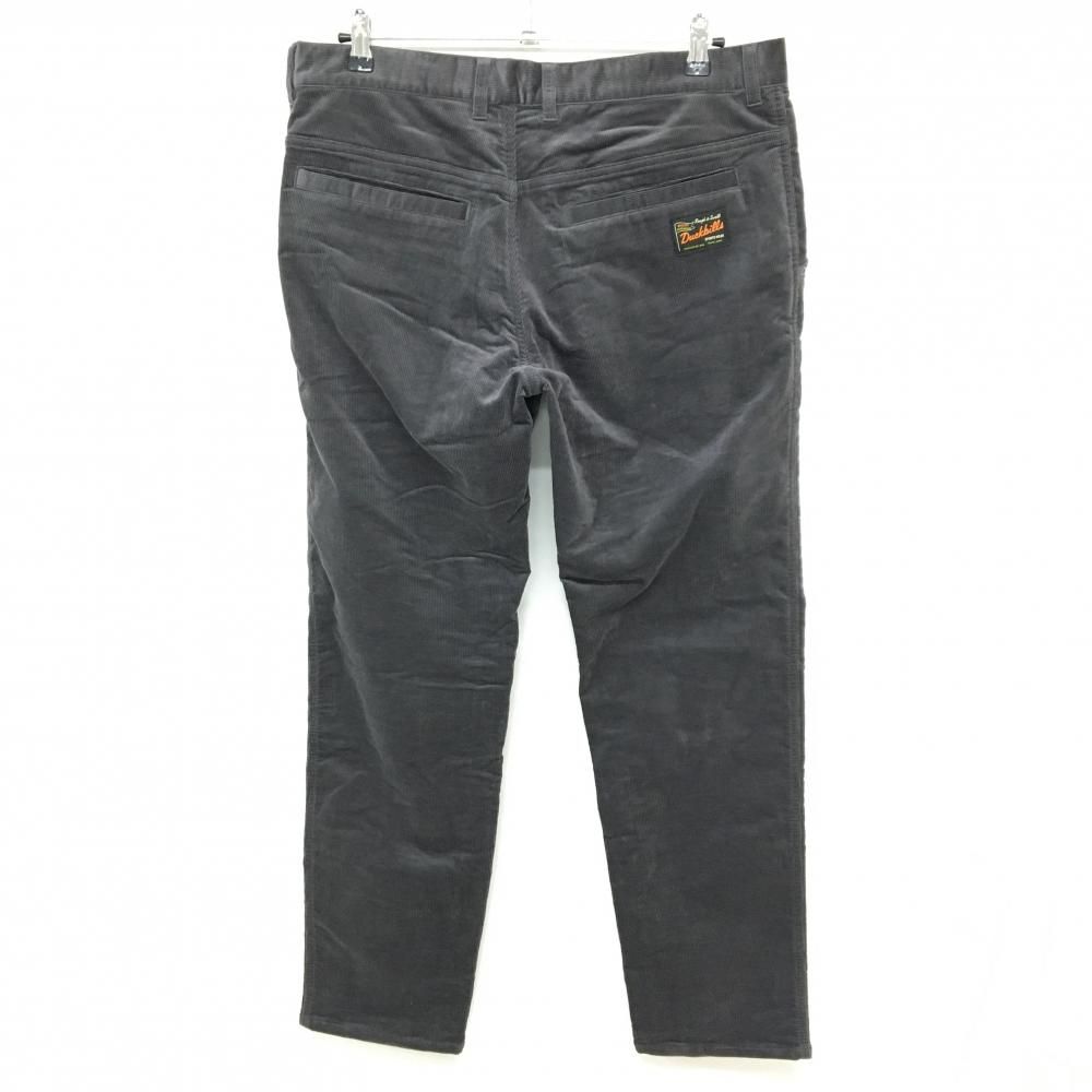 超 ラフアンドスウェル コーデュロイパンツ ダークグレー ストレッチ ロゴ刺しゅう白 メンズ XL ゴルフウェア rough＆swell