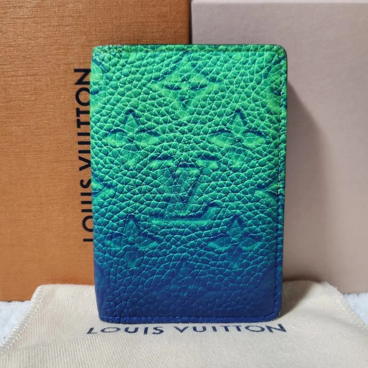 モデル フルセット Louis Vuitton ルイヴィトン トゥーリゥーヨン オーガナイザー カードウォレット ブルー グリーン