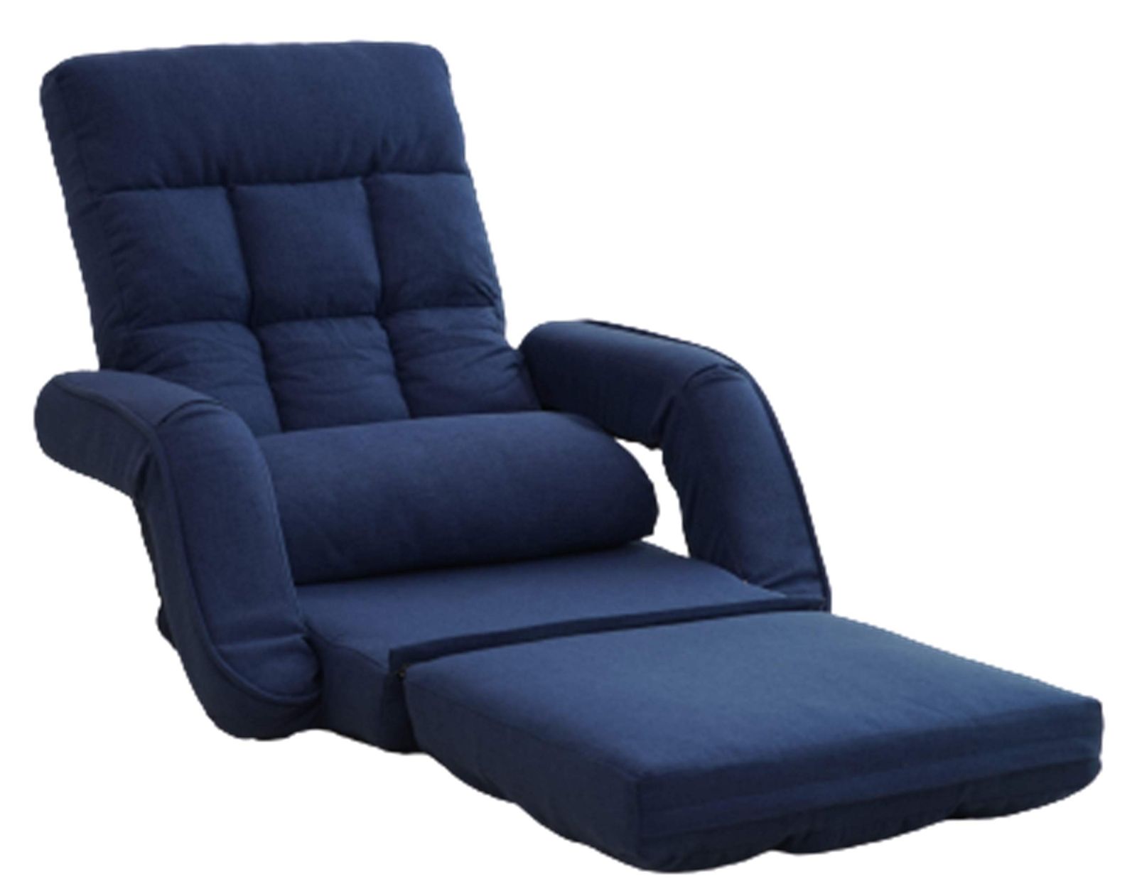 ビータ Vita 3way肘掛け付座椅子 ネイビー 幅69×奥行67 166×高さ15 70cm コンパクト リクライニング 折りたたみ 一人暮らし 厚ふかふか座面 クッション付