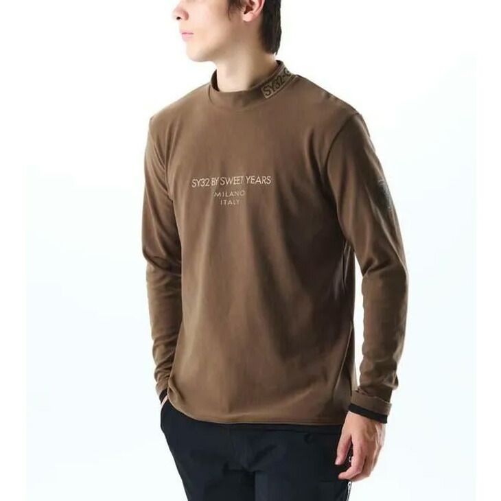 SY32 BY SWEET YEARS GOLF メンズ 長袖 フリースシャツ モックネック ゴルフウェア SY32 スウィートイヤーズ モックシャツ トップス 吸水速乾 ストレッチ 紳士用 長そで ゴルフシャツ 服 SYG-25A1-04 LLC-HASEGAWATOSO_COM