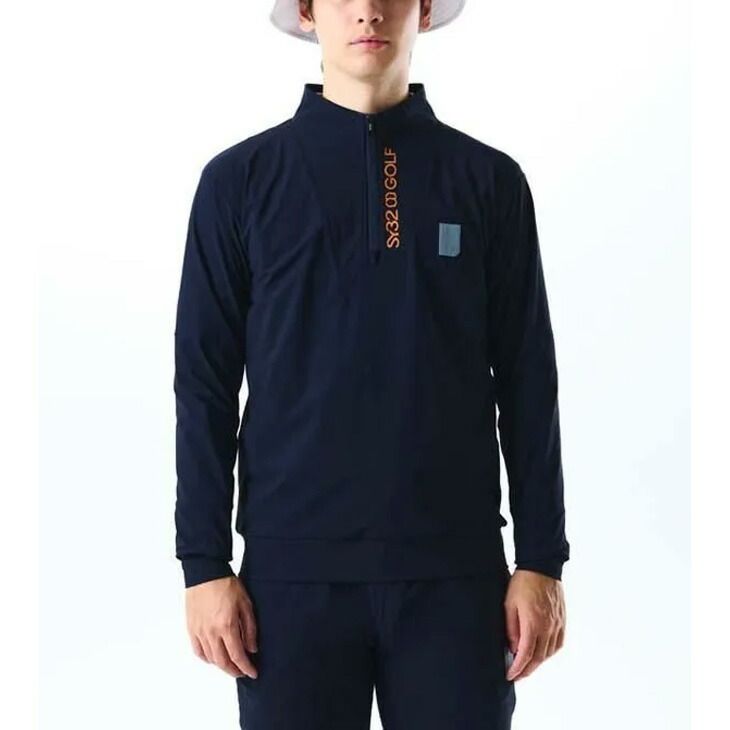 黒 XL 新品 マルボンゴルフ MALBON GOLF 長袖 ハーフジップ M マルボン