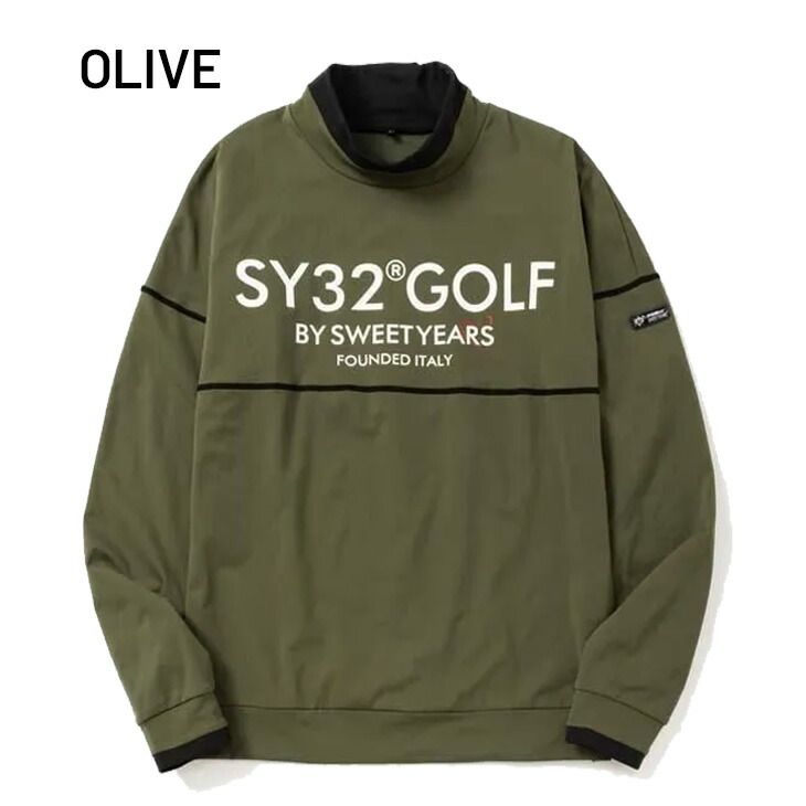 SY32 BY SWEET YEARS GOLF メンズ 裏起毛 スウェットシャツ SY32 スウィートイヤーズ ゴルフウェア 長袖 モックネック 用 トップス ゴルフ用トレーナー 紳士用 スエット 服 SYG-25A1-17 LLC-HASEGAWATOSO_COM
