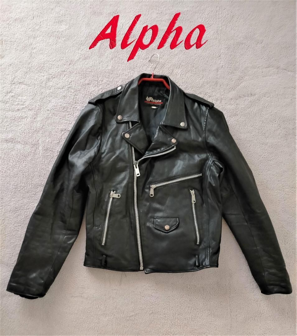 Alpha アルファ レザーライダースジャケット