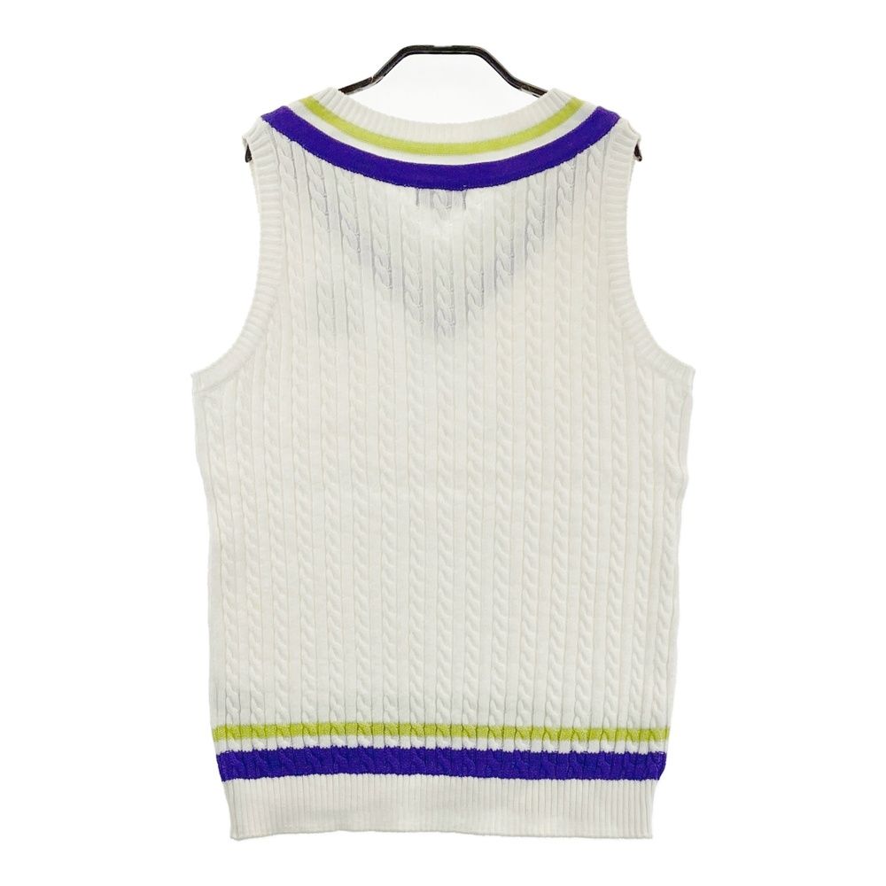 サイズ 2 PEARLY GATES パーリーゲイツ Vネック ニットベスト ホワイト系 240101537564 ゴルフウェア レディース ストスト