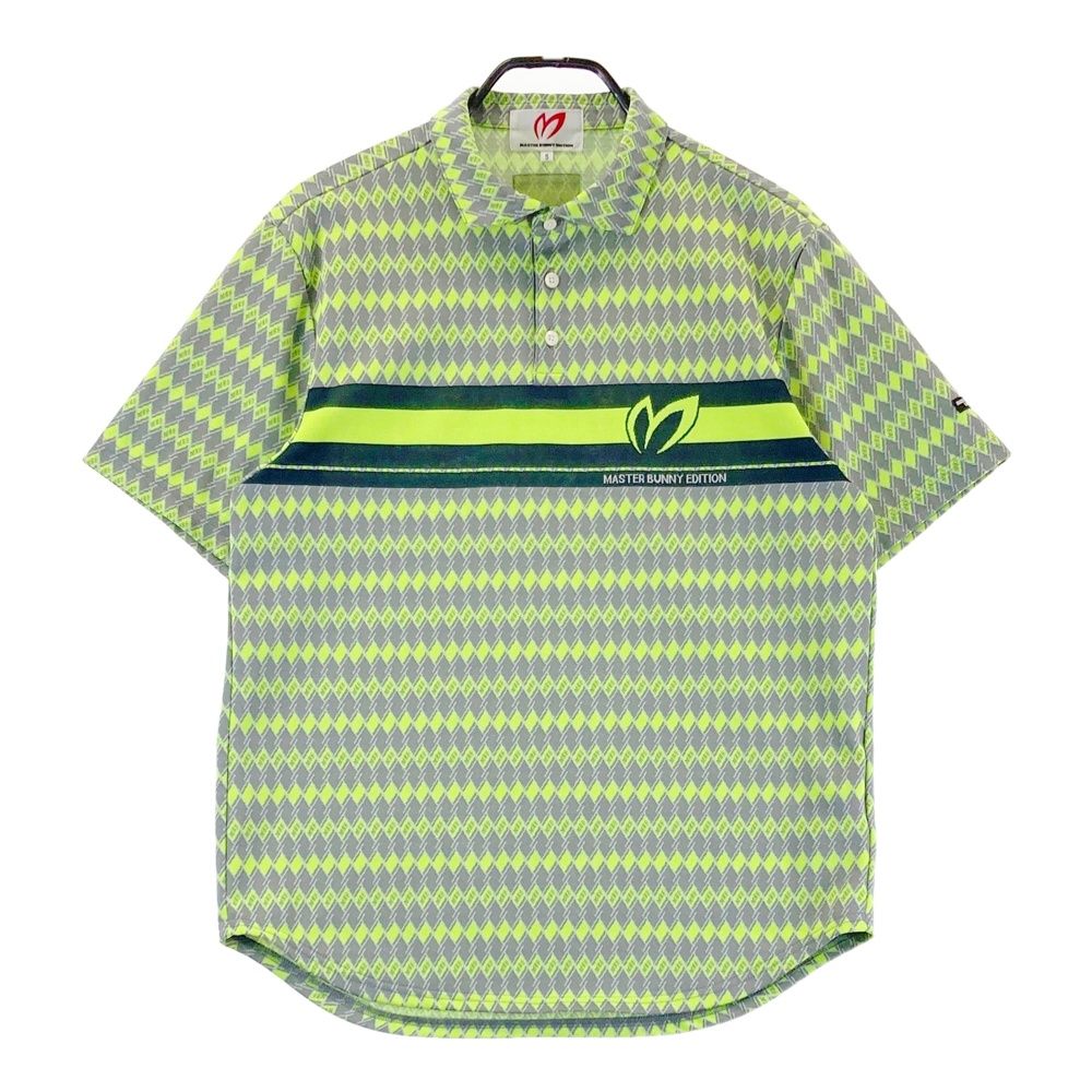 サイズ 5 MASTER BUNNY EDITION マスターバニーエディション モデル 半袖ポロシャツ 総柄 グレー系 240101546490 ゴルフウェア メンズ ストスト