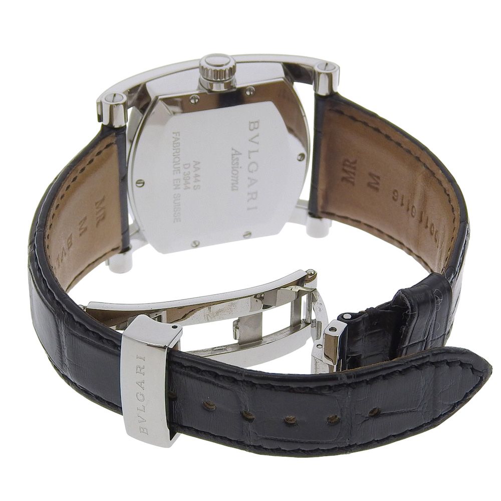BVLGARI】ブルガリ アショーマ AA44S ステンレススチール×クロコダイル  