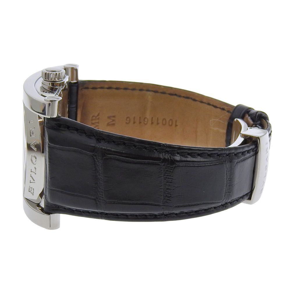 BVLGARI】ブルガリ アショーマ AA44S ステンレススチール×クロコダイル  