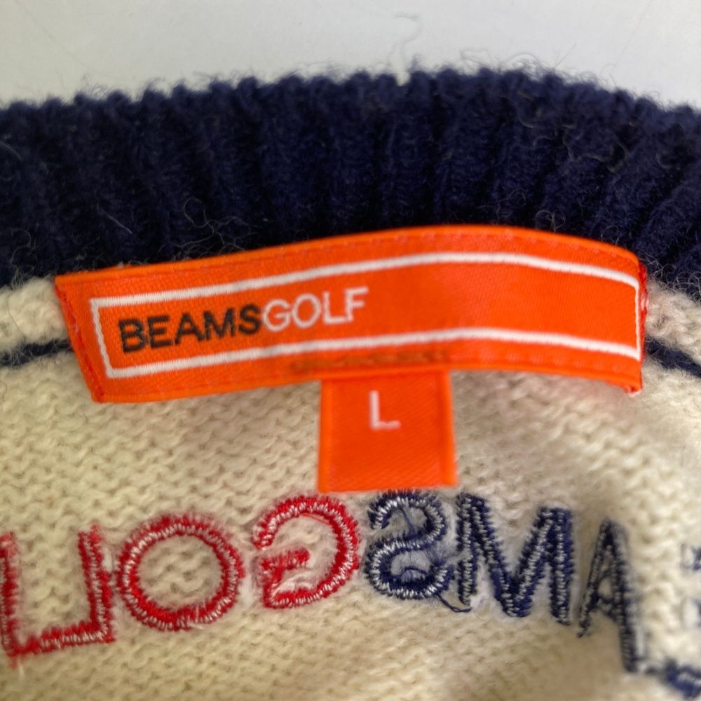 サイズ L BEAMS GOLF ビームスゴルフ ニット セーター ホワイト系 240101550489 ゴルフウェア メンズ ストスト LLC-HASEGAWATOSO_COM