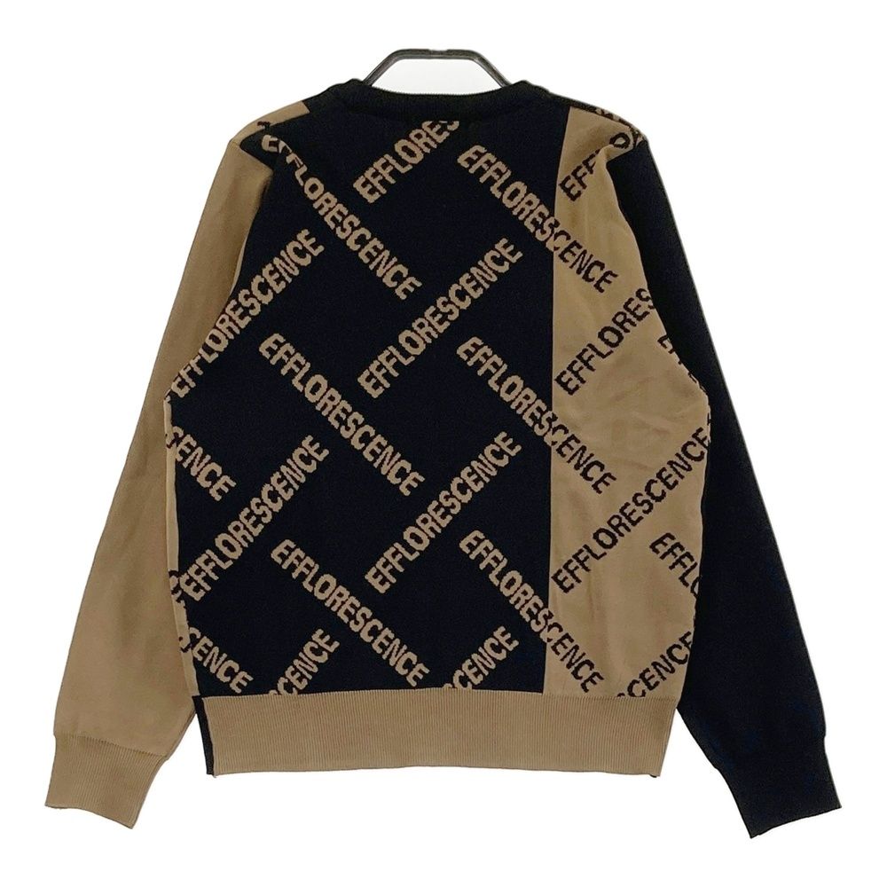 サイズ M EFFLORESCENCE エフロレッセンス 長袖ニットセーター ロゴ柄 ブラウン系 240101551252 ゴルフウェア レディース ストスト