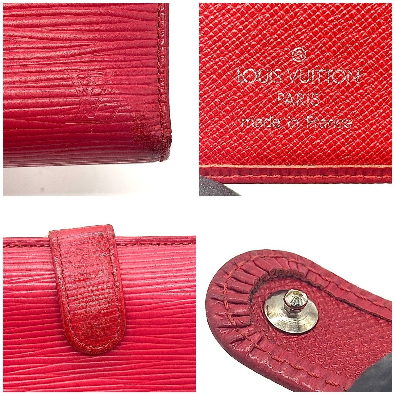 艶やかに咲く赤】 LOUIS VUITTON ルイヴィトン 二つ折り財布 エピ