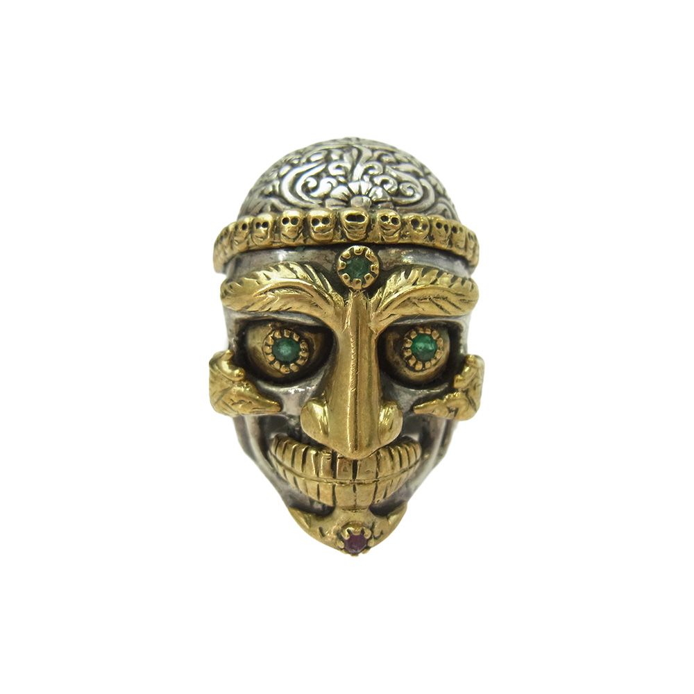 ZOCALO ソカロ Tibetan Monk Skull Ring チベタン モンク スカル リング シルバー系 19号
