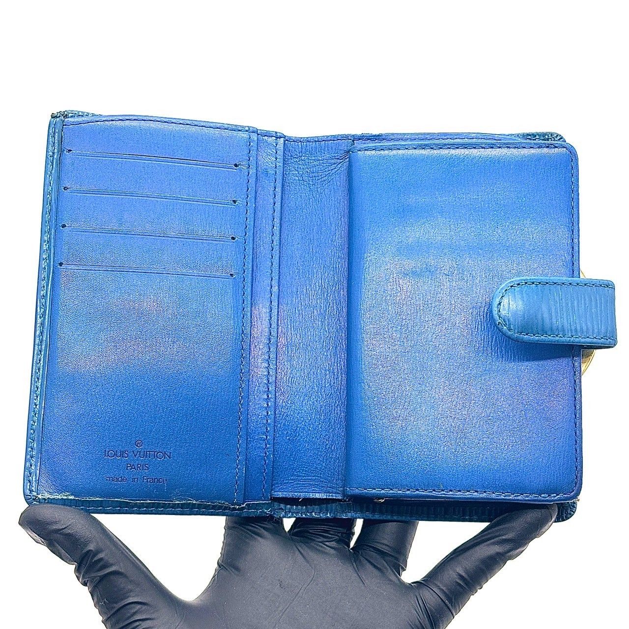知性が香る青】 LOUIS VUITTON ルイヴィトン 二つ折り財布 エピ