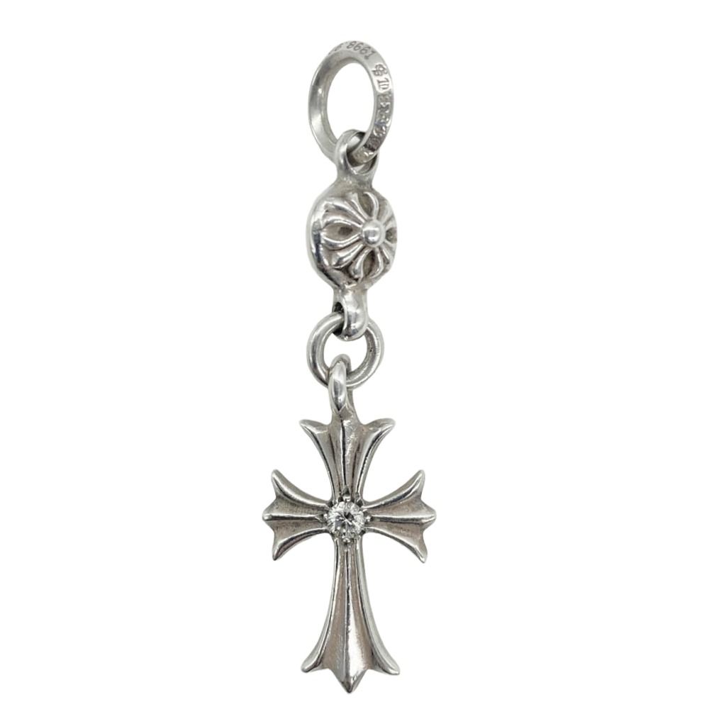 CHROME HEARTS クロムハーツ 原本無 1B TNY CH CRS 1DIA 1ボール タイニー CHクロス アフター 1ダイヤ チャーム ペンダント トップ シルバー系