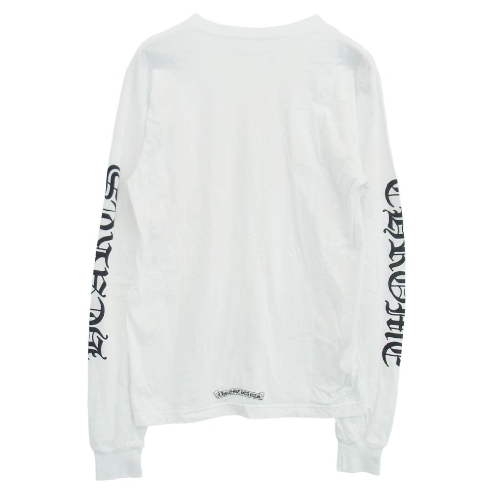 CHROME HEARTS クロムハーツ 原本無 Neck Logo L S Tee ネックロゴ プリント 長袖 ロングスリーブ ポケット Tシャツ カットソー ロンT ホワイト系 M