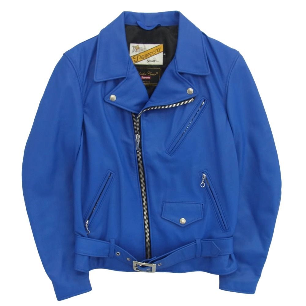 Supreme シュプリーム 15SS UNDER COVER アンダーカバー Schott ショット Perfecto Leather Jacket パーフェクト レザー ライダースジャケット ブルー系 S