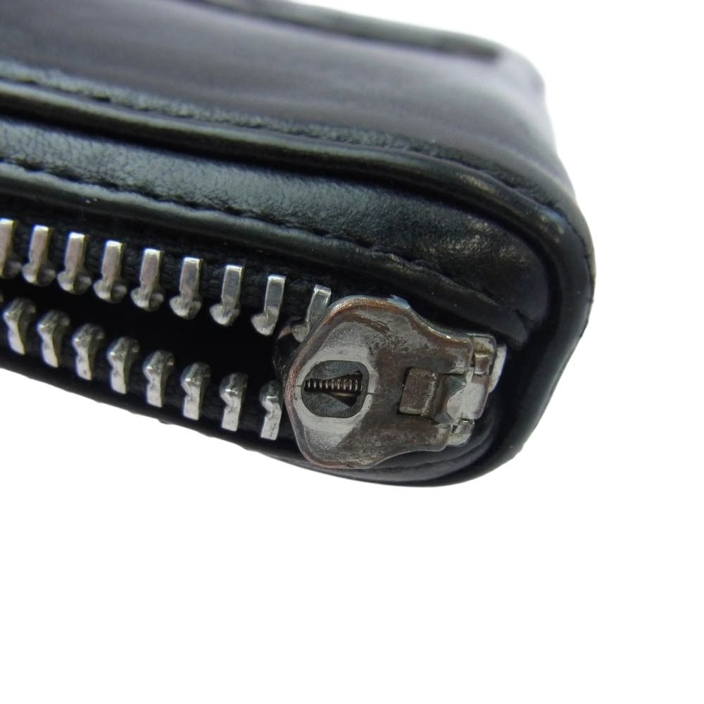  CHROME HEARTS クロムハーツ 原本無 REC F ZIP 3 セメタリー クロスパッチ ラウンドファスナー ウォレット ブラック系 長財布 小物