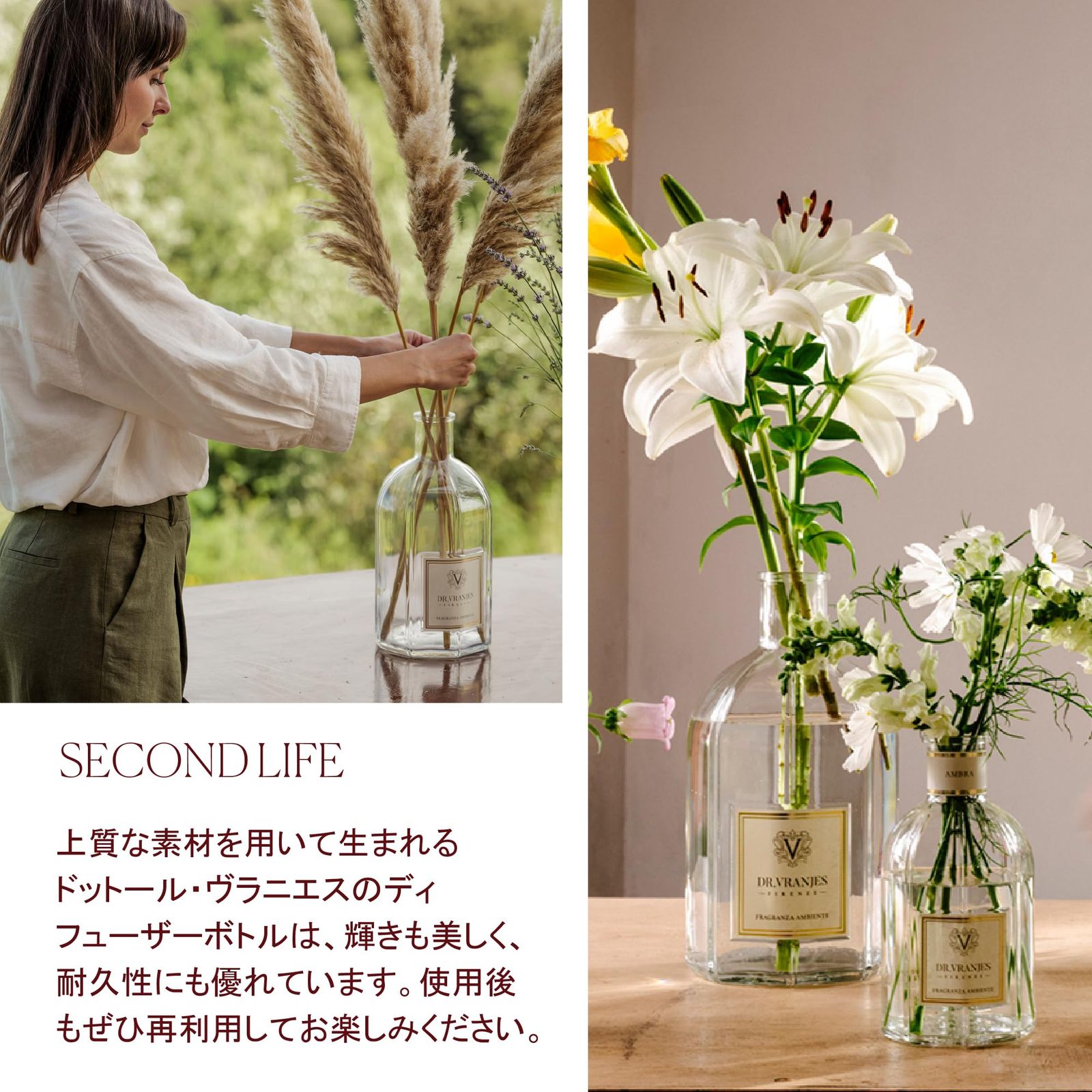  直営 DR VRANJES ドットール ヴラニエス ディフューザー ARIA アリア 250 ml ルームフレグランス リードディフューザー エレガントなオリジナルショッピングバッグ付き メイドインイタリア 軽やかなシトラスノート 透明感あふれるフレ 部屋用 ルームフレグランス 芳香剤 除湿剤 防虫剤