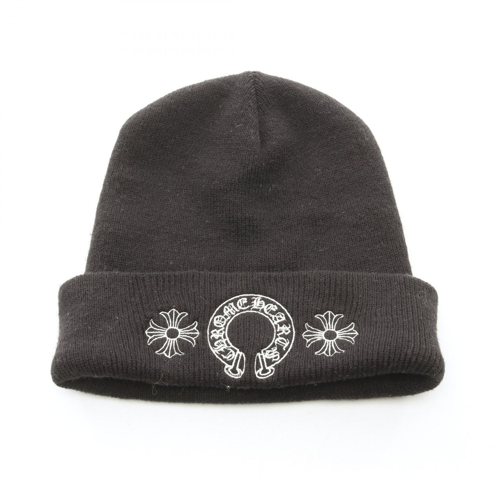 クロムハーツ CHROME HEARTS ニットキャップ ホースシュー ブラック その他 ニット帽 メンズ Used B