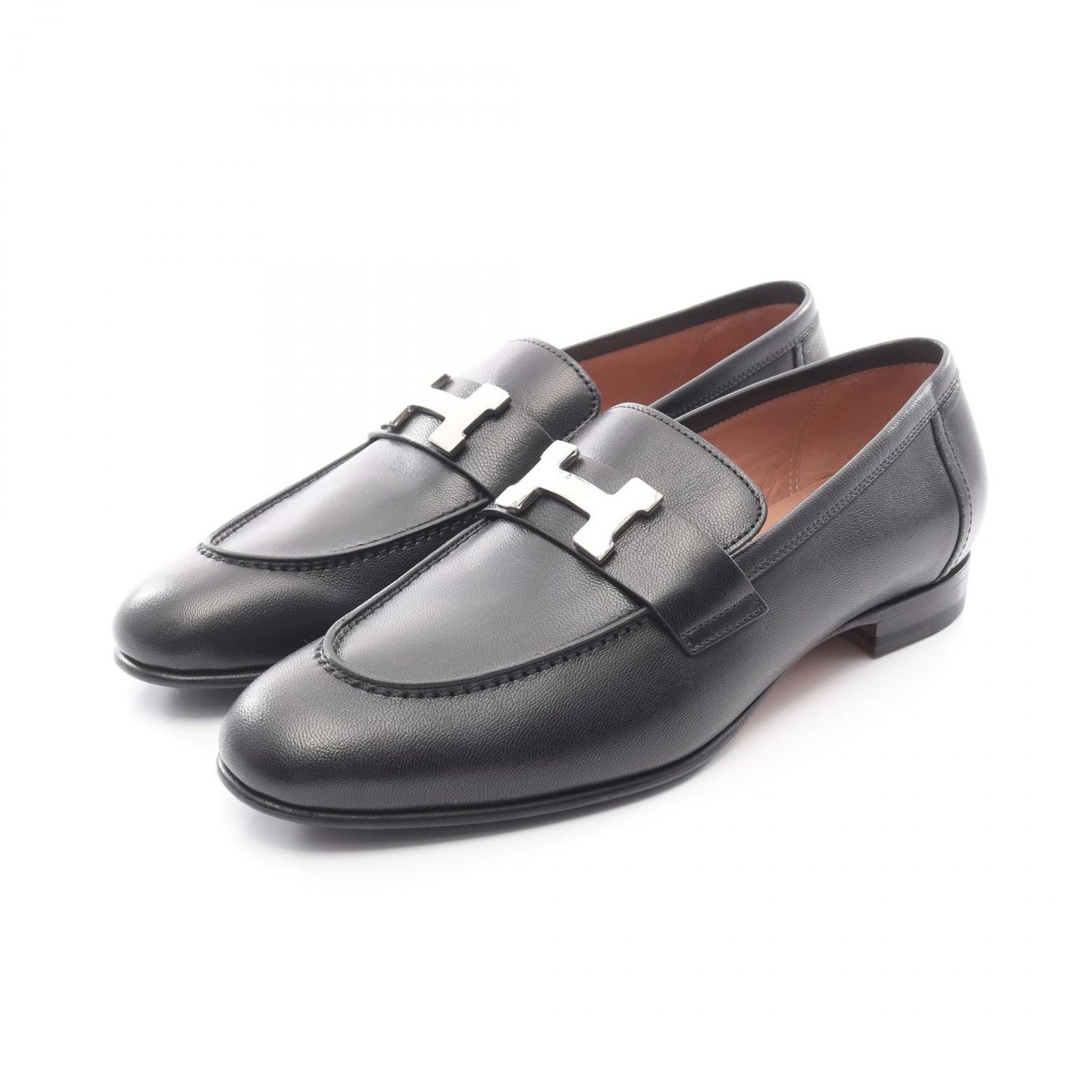 エルメス HERMES モカシン パリ ブラック レザー ローファー レディース A