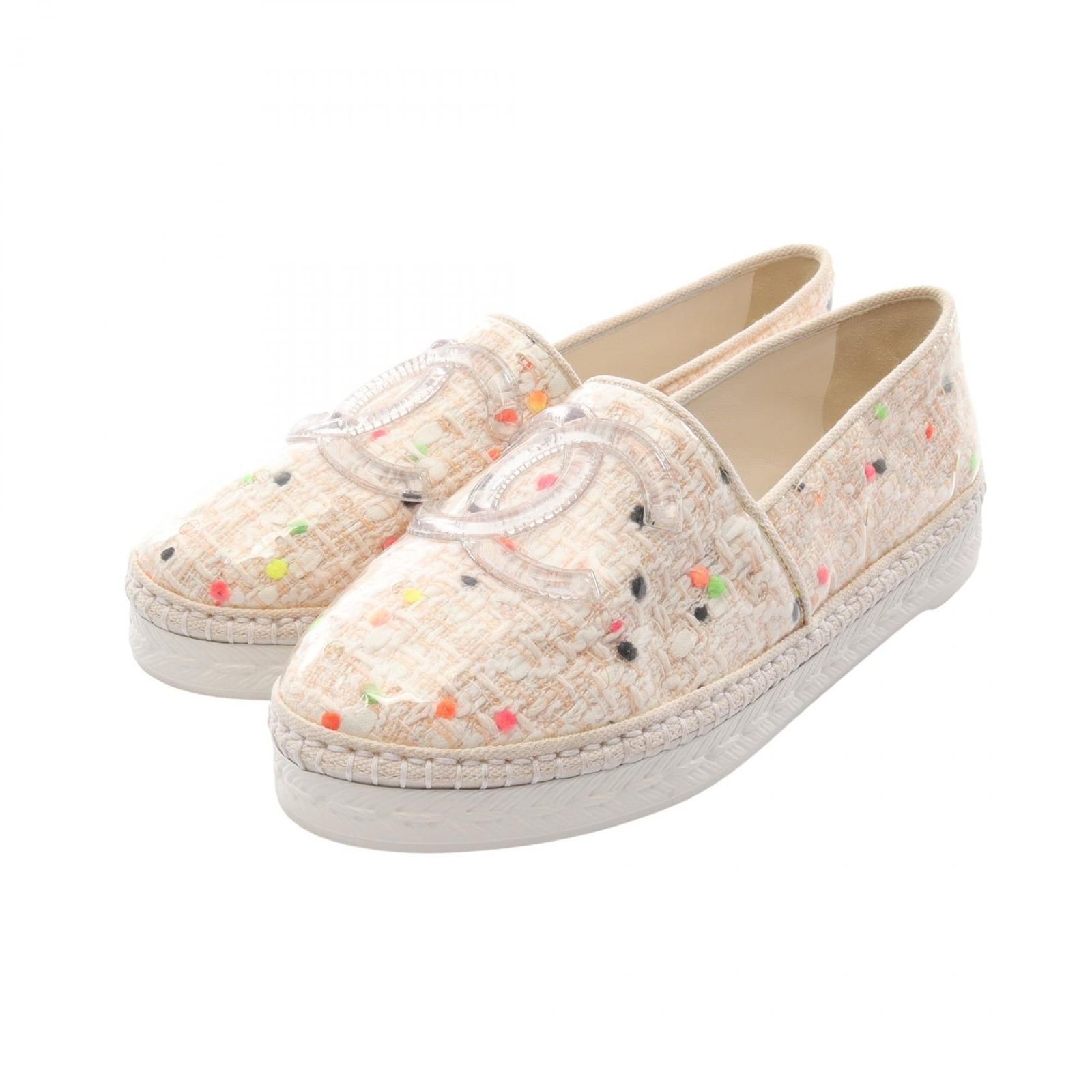 シャネル CHANEL スリッポン ココマーク ピンクベージュ その他 スリッポン レディース Used A