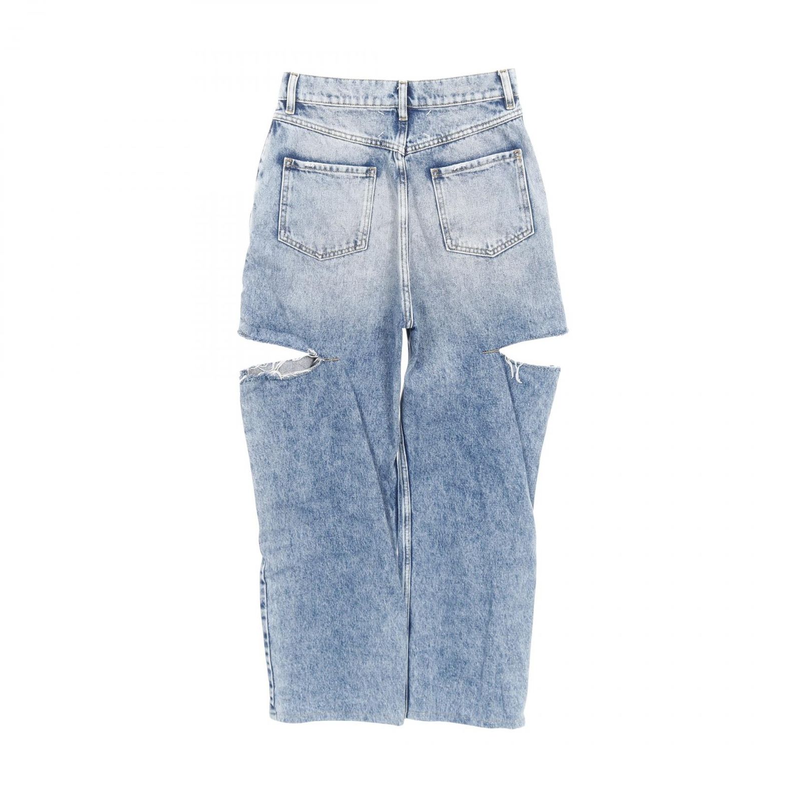 メゾンマルジェラ1 Maison Margiela 1 デニムパンツ デニムジーンズ スラッシュディテール ブルーグレー コットン パンツ レディース Used B