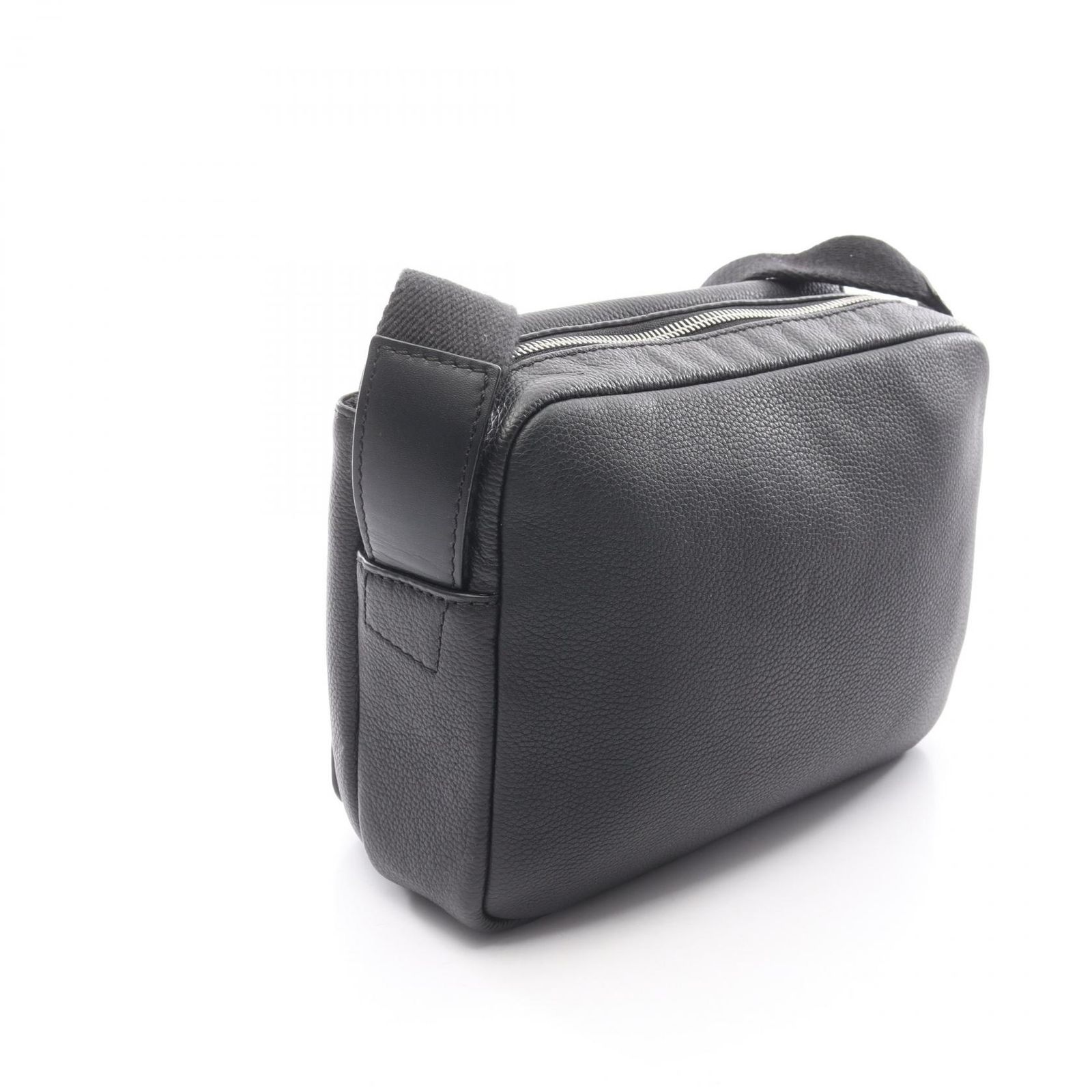 ロエベ LOEWE ショルダーバッグ ミリタリー メッセンジャー 317 12AA72 ブラック レザー ミリタリー メッセンジャーバッグXS メンズ Used A