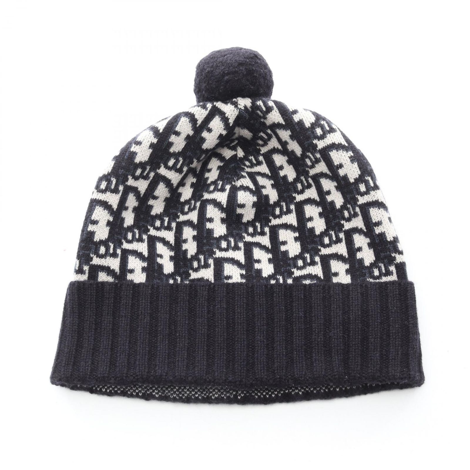 ディオール Dior ニットキャップ オブリーク ポンポン その他 ニット帽 レディース Used A