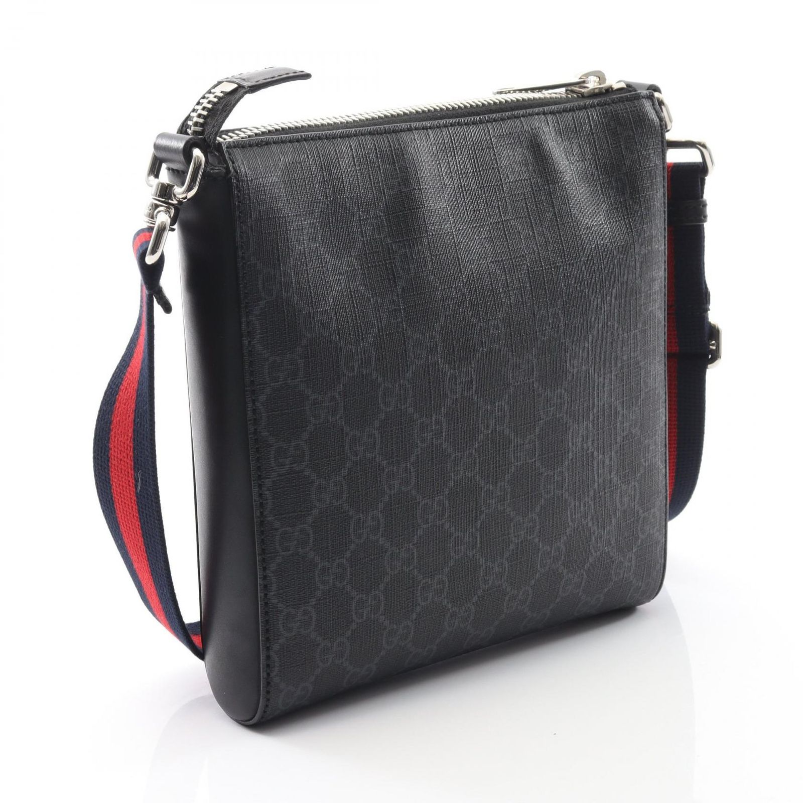 グッチ GUCCI ショルダーバッグ GGスプリーム スモール メッセンジャーバッグ 523599 ブラック PVCコーティングキャンバス レザー GGブラック スモール メッセンジャーバッッグ