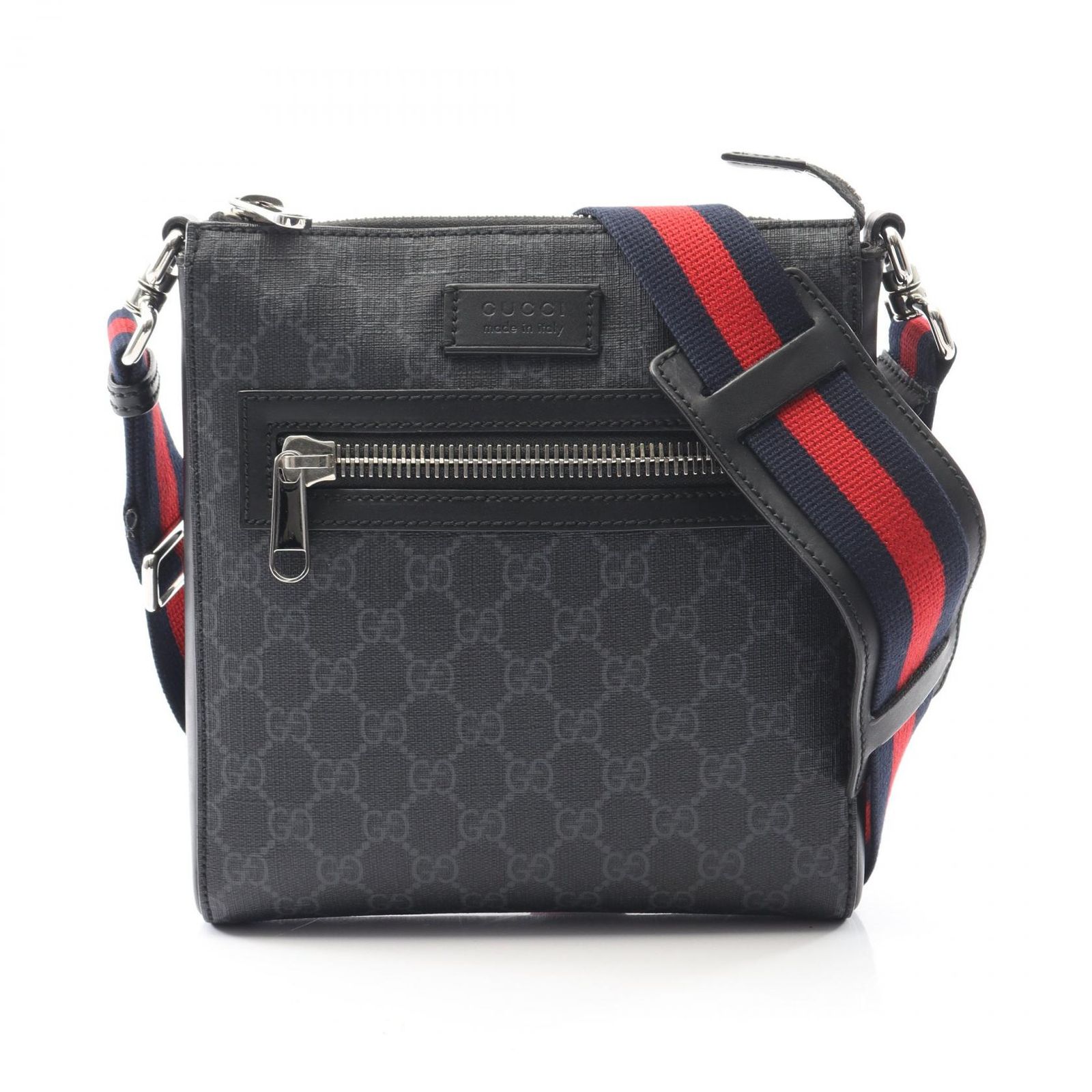 グッチ GUCCI ショルダーバッグ GGスプリーム スモール メッセンジャーバッグ 523599 ブラック PVCコーティングキャンバス レザー GGブラック スモール メッセンジャーバッッグ