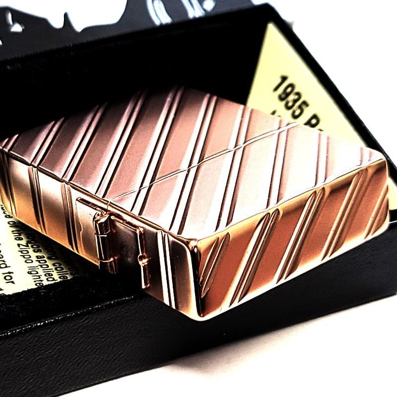 ZIPPO 1935復刻 ローズピンク 絶版 ジッポ ライター 2014年製 5面ダイヤカット彫刻 マット仕上げ おしゃれ 角型 廃盤 3バレル 艶消し メンズ レディース プレゼント ギフト