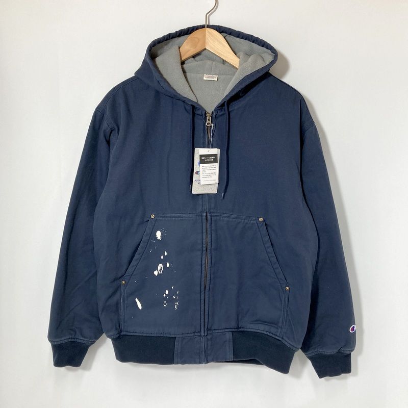 Champion チャンピオン パーカー フーデッドジップジャケット C3-A613 ジップアップ メンズ Mサイズ ネイビー アウター A15096