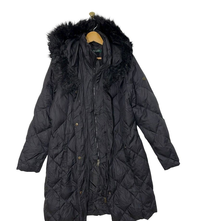 ✨未使用級✨ローレンラルフローレン　ブーデッドキルティング中綿コート　黒　L LAUREN RALPH LAUREN/ローレン ラルフローレン キルティング 中綿