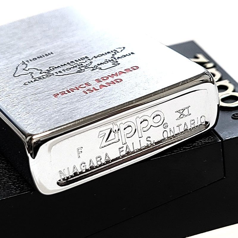 ジッポ ライター ZIPPO 絶版 カナダ製 珍しい プリンスエドワード島 地図 オンタリオ製 廃盤 ビンテージ かっこいい メンズ 1995年製 ヴィンテージ シルバー おしゃれ ギフト プレゼント