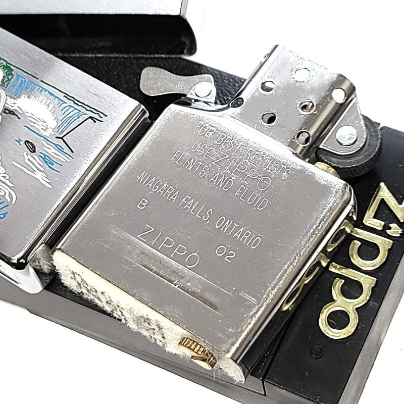 ZIPPO ライター 絶版品 ジッポ カナダ製 ナイアガラの滝 オンタリオ製 1999年製 廃盤 珍しい ビンテージ シルバー ヴィンテージ おしゃれ メンズ かっこいい プレゼント ギフト