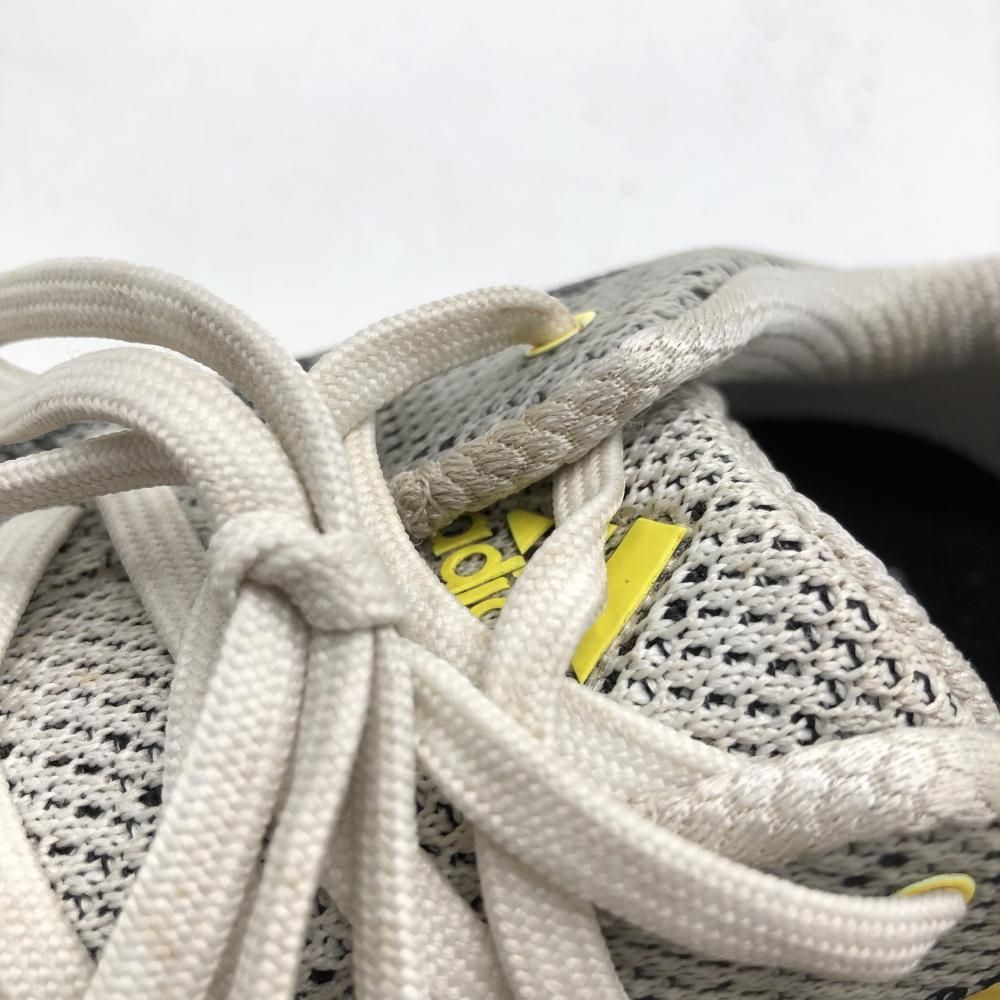 【美品】アディダス ゴルフシューズ グレー×イエロー コードカオス22 GX2616 スパイクレス メンズ 24.5 ゴルフウェア adidas