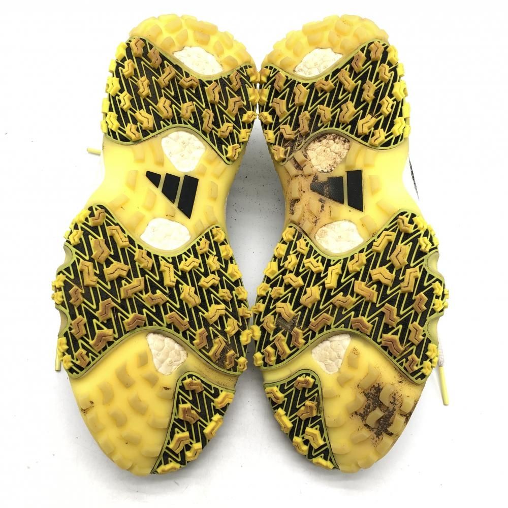 【美品】アディダス ゴルフシューズ グレー×イエロー コードカオス22 GX2616 スパイクレス メンズ 24.5 ゴルフウェア adidas