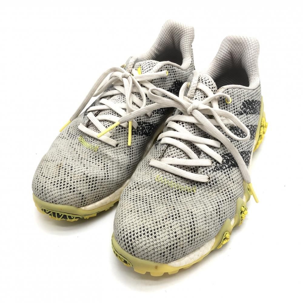アディダス ゴルフシューズ グレー×イエロー コードカオス22 GX2616 スパイクレス メンズ 24.5 ゴルフウェア adidas