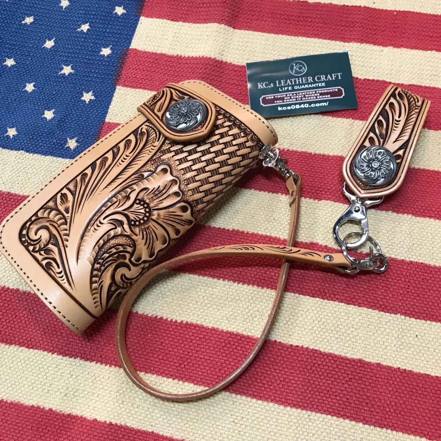 kc s ケーシーズ ウォレット 長財布 レザー ライダーウォレット ウォレットチェーン キーリング 牛革 コンチョ