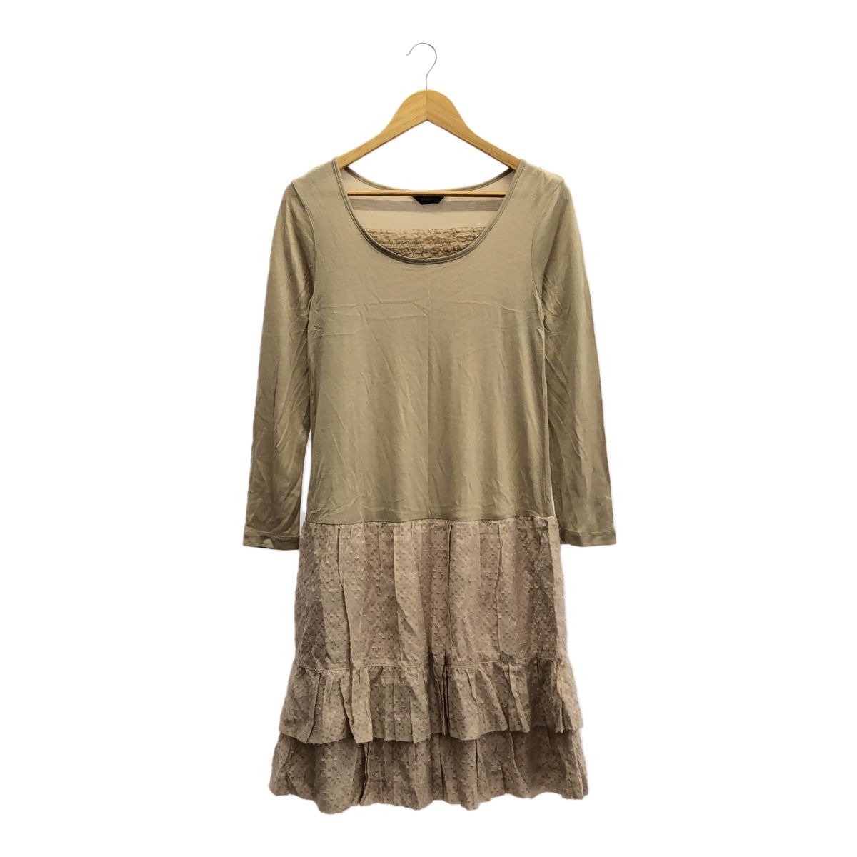 INGEBORG インゲボルグ 13年製 切り替えワンピース サイズ3 9号 定価3.5万 AW ピンクハウス ベーシュ レディース