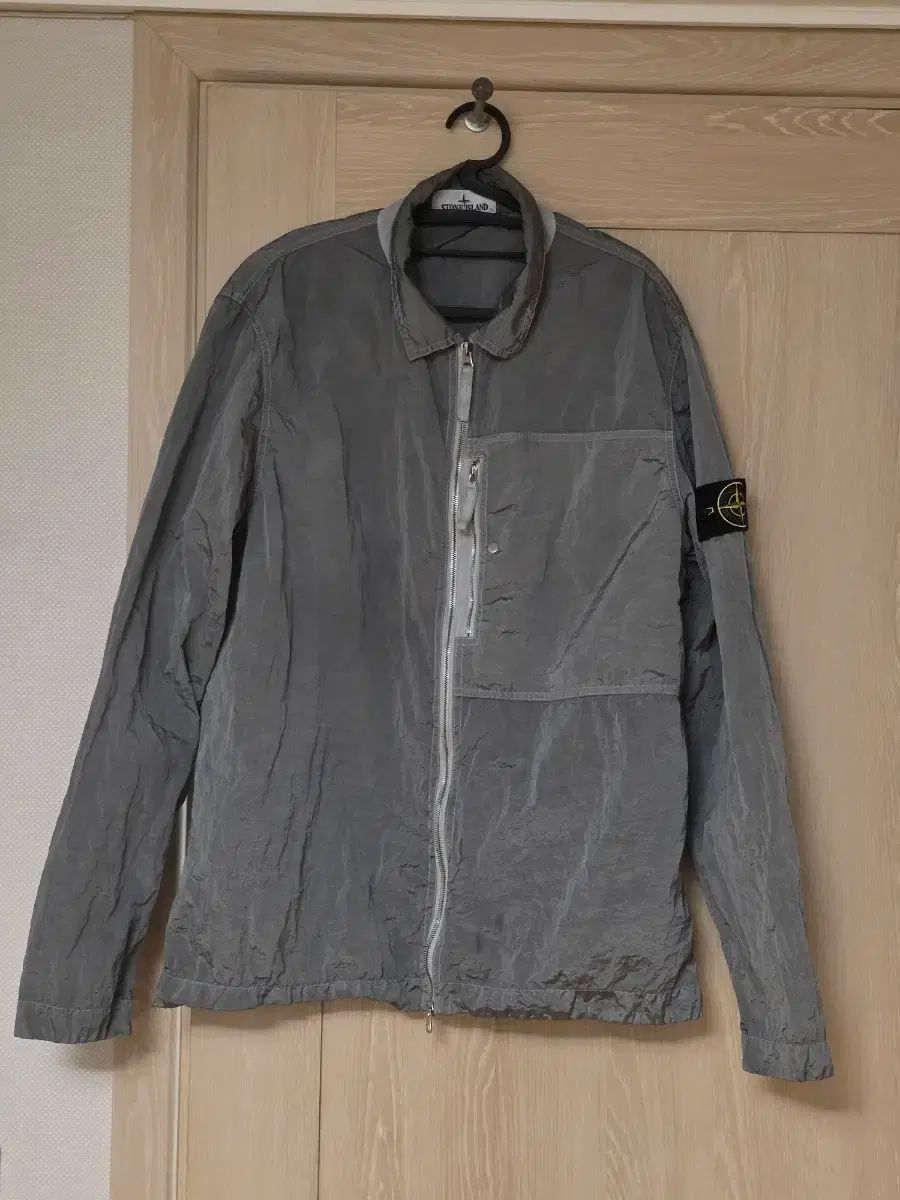25年 XL STONE ISLAND ストーンアイランド ナイロン メタル オーバーサイズシャツ パールグレー XL