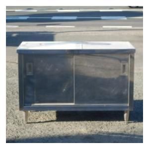 業務用 ステンレス 調理台 W1200 D600 H800mm W120cm 引違い 扉付 作業台 片面 レール手前さびあり