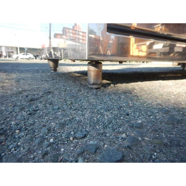 業務用 ステンレス 引出付 作業台 W 1500 D 600 H 800 mm 天板さびあり 左前脚カバー 左中段引出かたい ドロワー 3段 150 cm 片面 引き出し