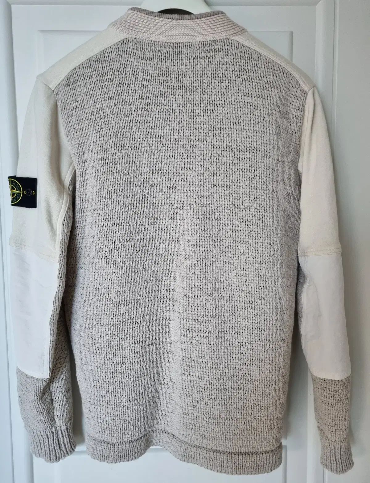 ストーンアイランド ポケット ナイロン ジップアップ カーディガン ニット アイボリー