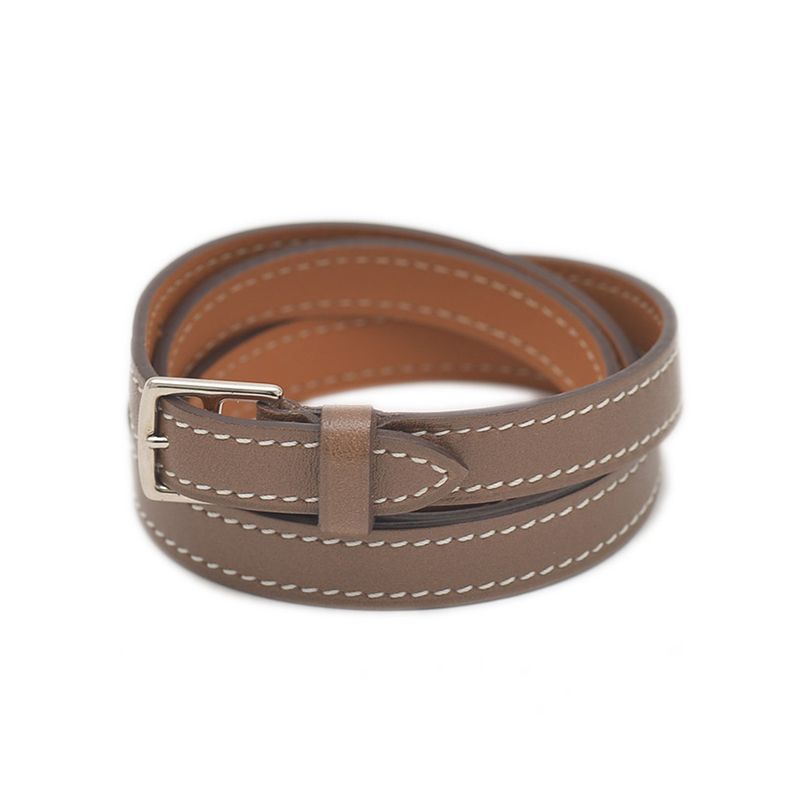 エルメス エトリヴィエール スイフト ブレスレット エトゥープ シルバー金具