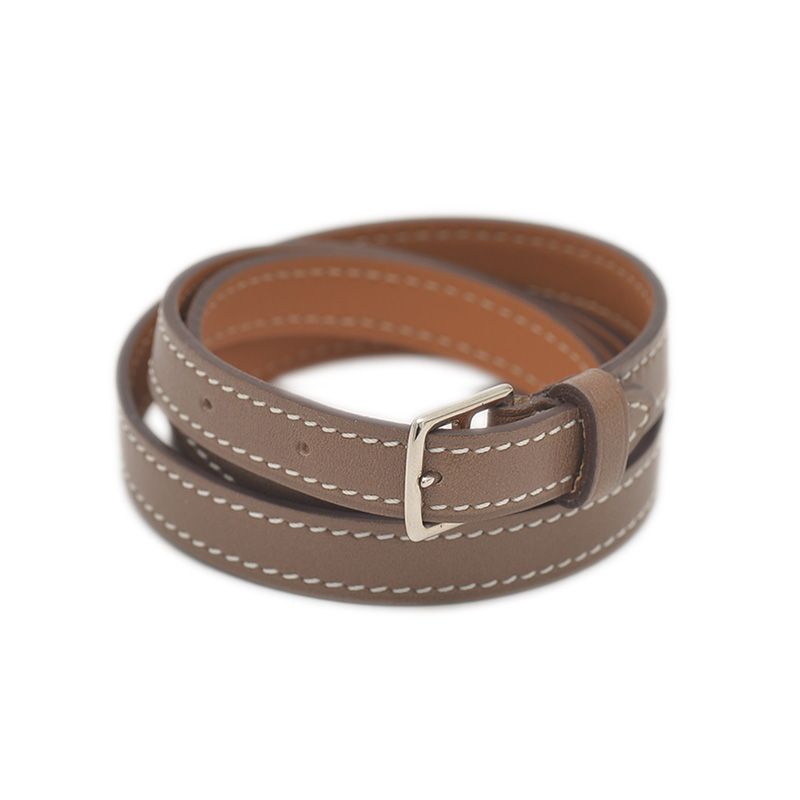 エルメス エトリヴィエール スイフト ブレスレット エトゥープ シルバー金具