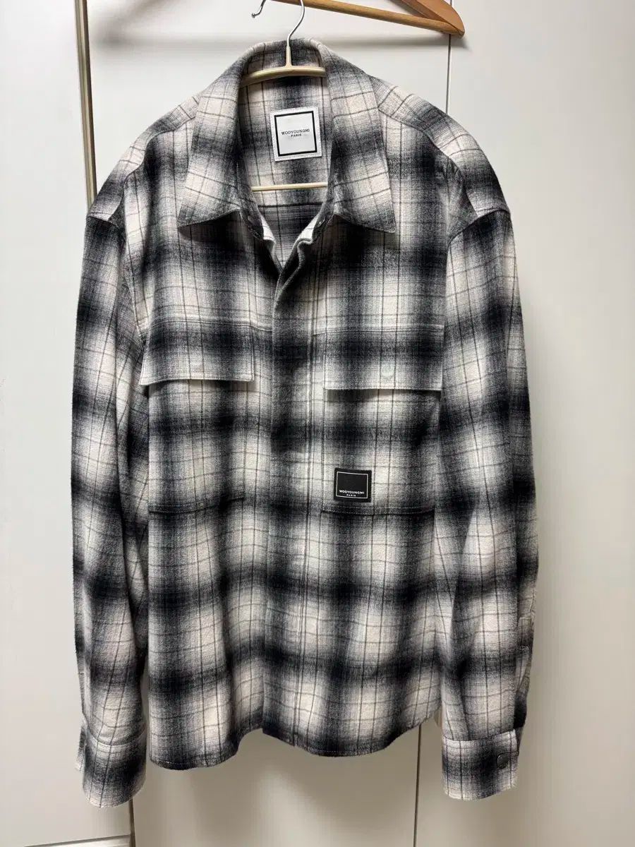 WOOYOUNGMI ウーヨンミ ブラック グラデーション CHECK コットン シャツ