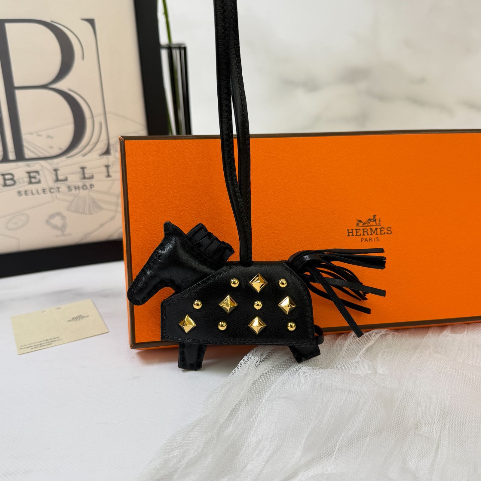 鑑定済み 最新 K刻印 エルメス ロデオ PM ロベオ ロック ブラック ゴールド金具 アニューミロ スイフト K刻印 馬 チャーム