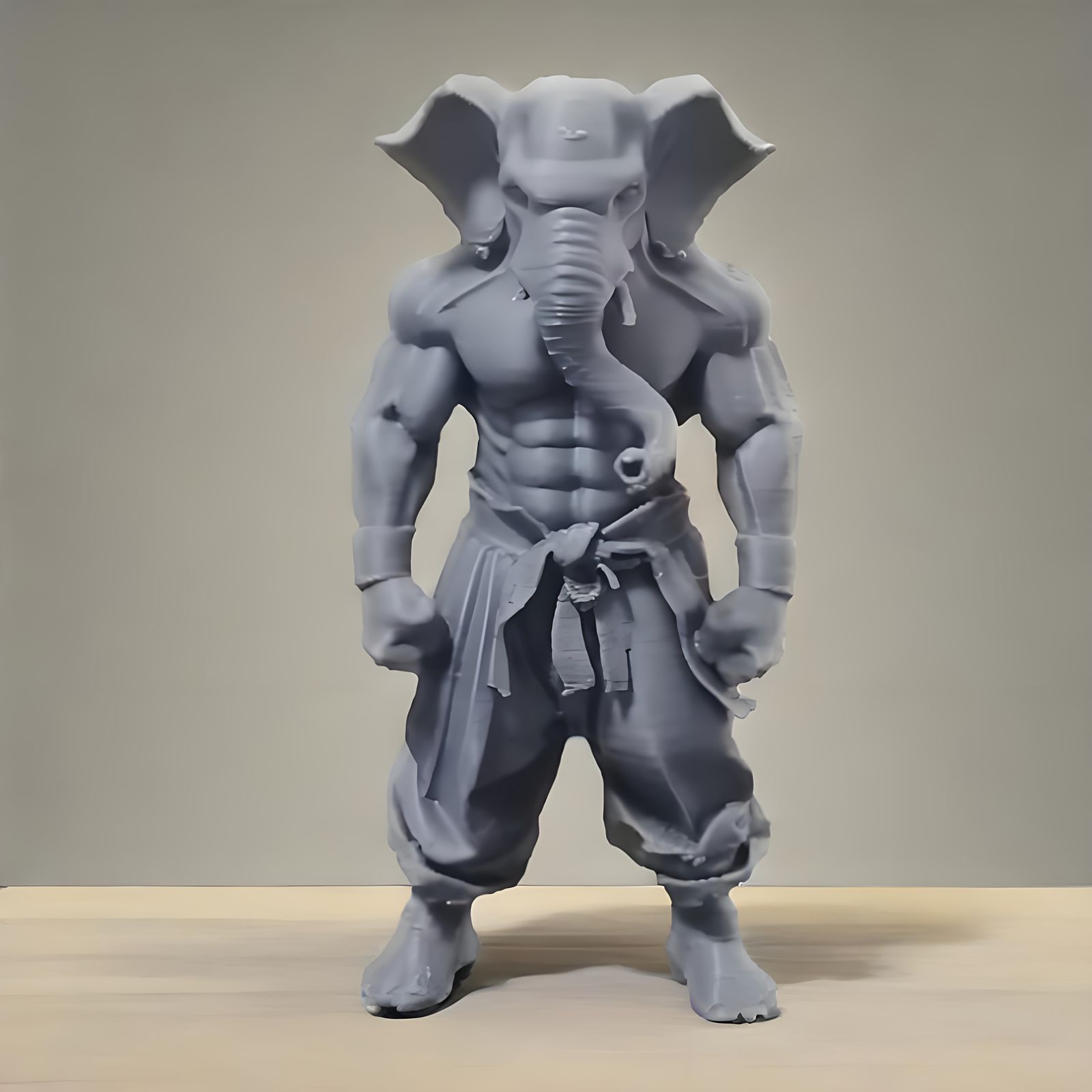 フィギュア 戦うゾウ ファイター おもしろい 置物 7cm ムキムキ